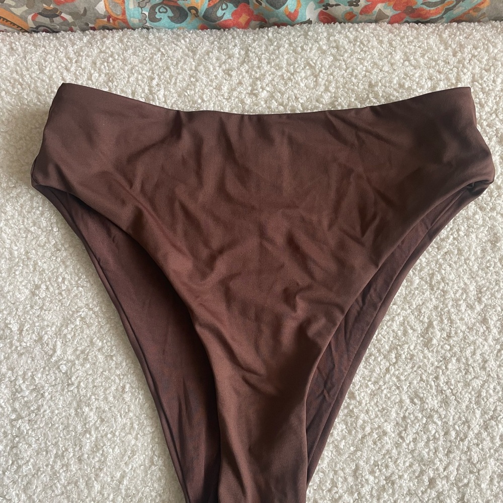 Brown High-Waisted Bikini Bottom